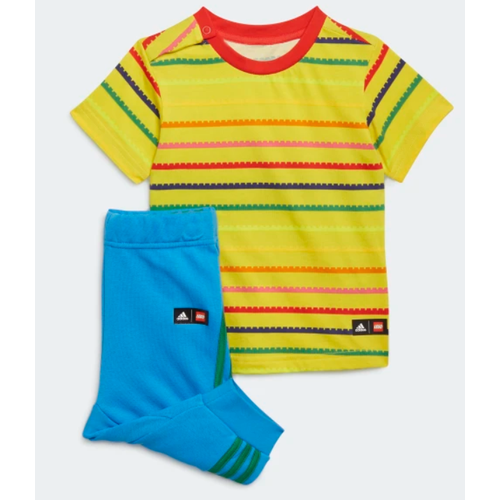 Костюм adidas для мальчиков, футболка и брюки, желтый, синий (синий/желтый)