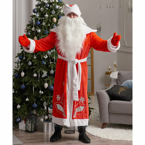 Бока С Взрослый карнавальный костюм Дед Мороз Люкс, 52-54 (красный)