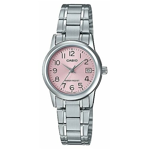 Наручные часы CASIO LTP-V002D-4B, розовый, серебряный (розовый/серебристый/мультиколор) - изображение №1