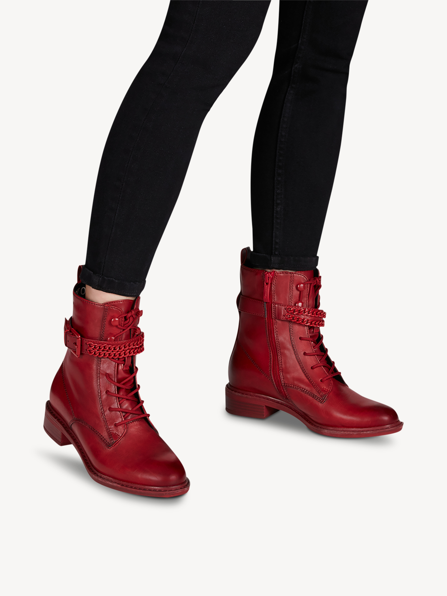 Ботинки женские (красный) - изображение №1