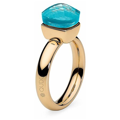 Кольцо Qudo, голубой, золотой (голубой/золотистый)