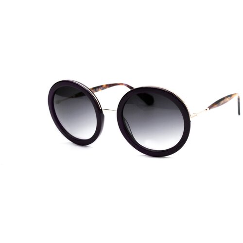 Солнцезащитные очки Enni Marco, круглые, оправа: пластик, для женщин, фиолетовый