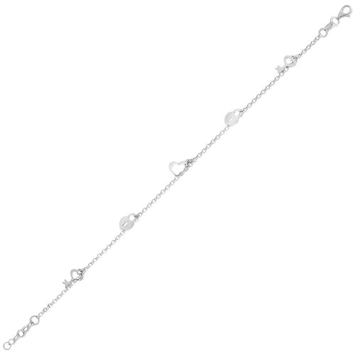 Браслет-цепочка Ювелир Карат, серебро, 925 проба, длина 17 см