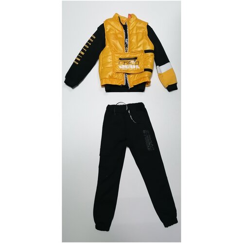 Комплект одежды , желтый, черный (черный/желтый/белый) - изображение №1