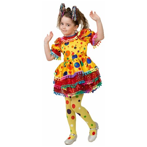 Карнавальный костюм «Хлопушка», сатин, рост 104 см (синий/красный/разноцветный/зеленый/желтый/оранжевый/мультицвет)