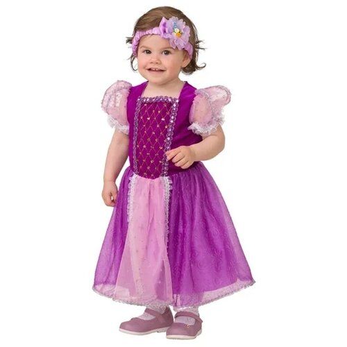 Карнавальный костюм для детей Принцесса Рапунцель текстиль Батик. рост 98 см (розовый/фиолетовый)