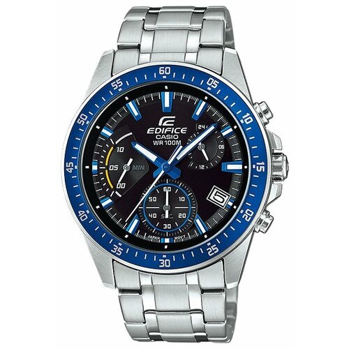 Наручные часы CASIO EFV-540D-1A2, черный, синий (серый/черный/синий/серебристый/серебряный)