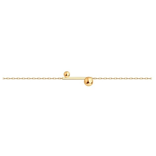 Браслет-цепочка SOKOLOV, красное золото, 585 проба, длина 17 см
