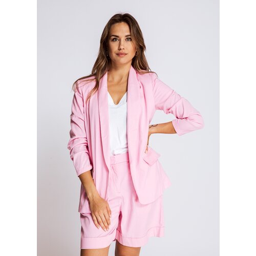 Пиджак ZHRILL, средней длины, силуэт прямой, розовый - изображение №1