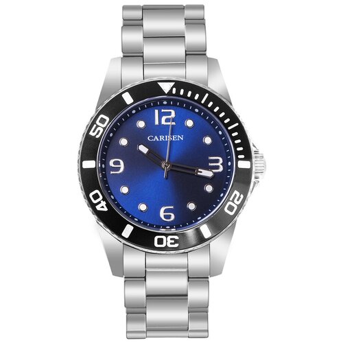 Наручные часы CARISEN Часы наручные Carisen 768558927292, серебряный (синий/серебристый)