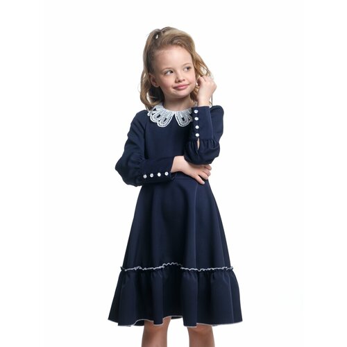 Школьное платье Mini Maxi, однотонное, синий