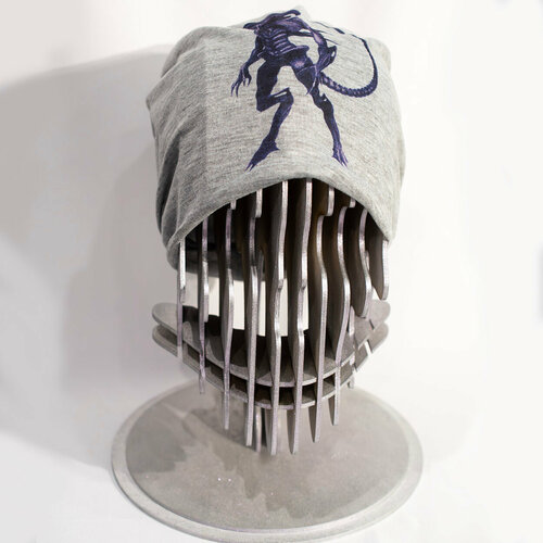 Шапка бини  шапка чужой, серый - изображение №1