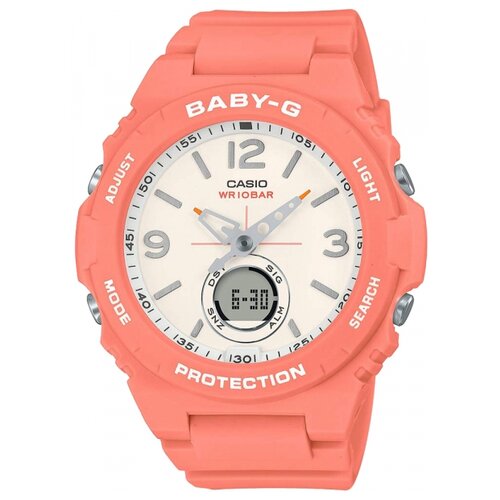 Наручные часы CASIO Baby-G BGA-260-4A, красный, розовый (красный/розовый/оранжевый/персик/красный-розовый)