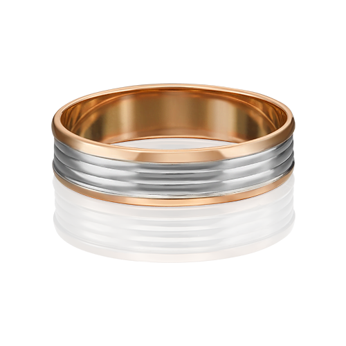 Кольцо обручальное PLATINA, комбинированное золото, 585 проба