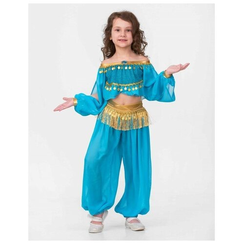 Батик Карнавальный костюм "Принцесса Востока", текстиль, блуза, брюки, р.28, рост 110 см (зеленый)
