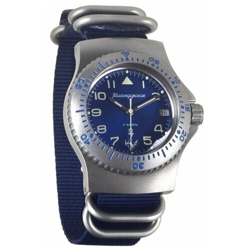 Наручные часы Восток Командирские Мужские наручные часы Восток Командирские 280684, синий, серебряный (синий/серебристый/серебряный) - изображение №1