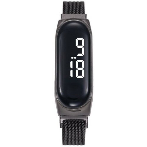 Наручные часы Часы наручные электронные мужские, магнитный браслет, черные, мультиколор (мультицвет)