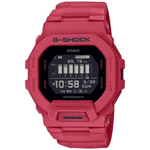 Наручные часы CASIO G-Shock Японские наручные часы CASIO G-SHOCK GBD-200RD-4, черный, красный (черный/красный)