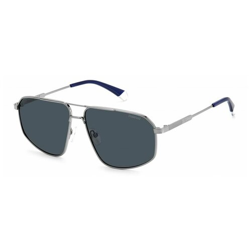 Солнцезащитные очки Polaroid, серебряный (серый/синий/серебристый) - изображение №1