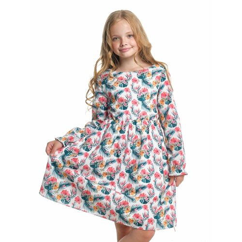 Платье Mini Maxi, хлопок, флористический принт, мультиколор