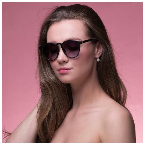 Солнцезащитные очки Мастер К., фиолетовый (черный/фиолетовый) - изображение №1