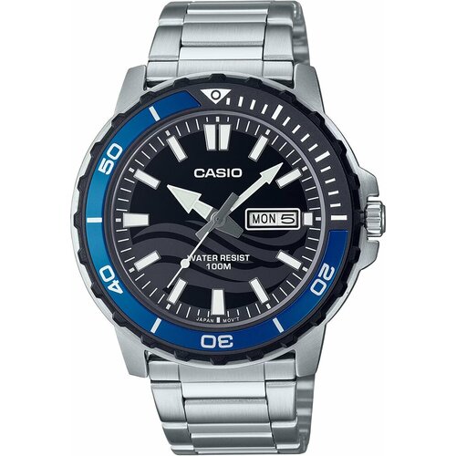 Наручные часы CASIO Collection Наручные часы Casio MTD-125D-1A2, синий, черный (серый/черный/синий/серебристый/мультицвет)