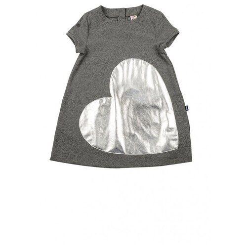 Платье Mini Maxi, хлопок, трикотаж, принт сердечки, черный, серый (серый/черный)