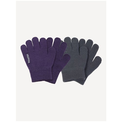 Перчатки Huppa, фиолетовый, серый (серый/фиолетовый)