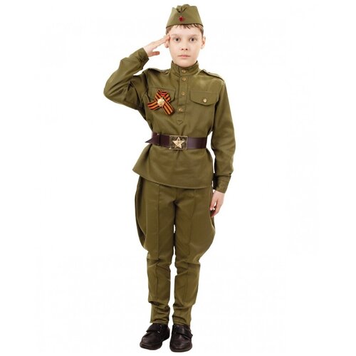Костюм солдата с брюками галифе (10826) 134 см (коричневый/хаки)