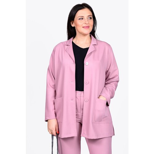 Пиджак SVESTA, средней длины, силуэт прямой, розовый