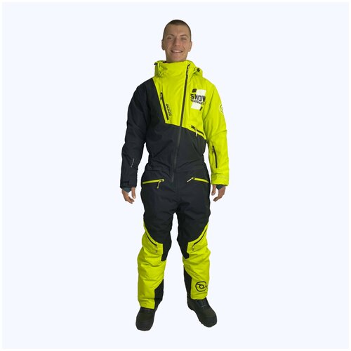 Комбинезон Snow Headquarter, герметичные швы, утепленный, вентиляция, регулируемый капюшон, регулируемые манжеты, карманы, несъемный капюшон, манжеты, желтый - изображение №1