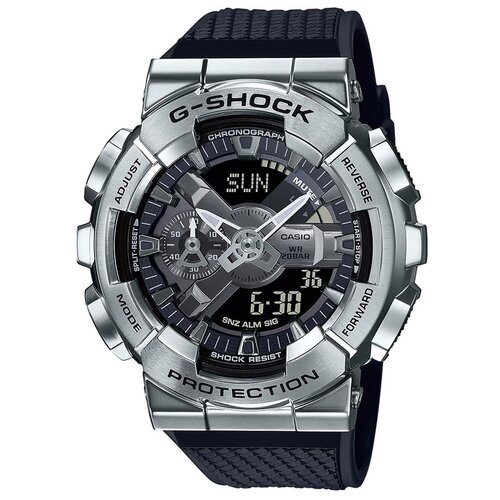 Наручные часы CASIO G-Shock GM-110-1A, черный, серебряный (черный/серебристый/стальной)