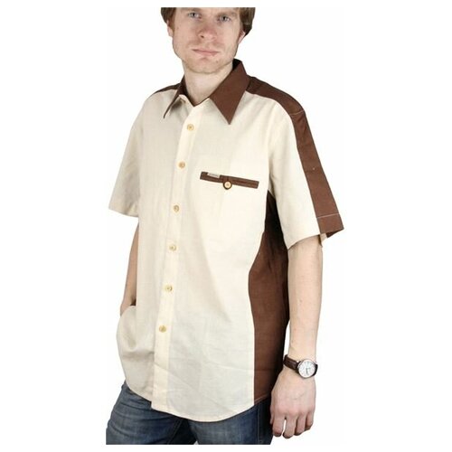 Рубашка Maestro, бежевый (бежевый/коричневый-бежевый) - изображение №1