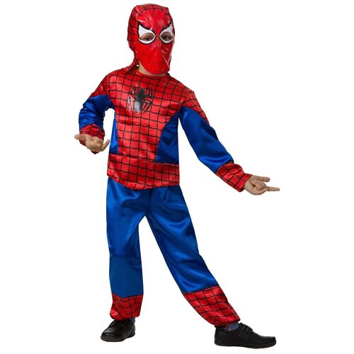 Карнавальный костюм «Человек-паук», текстиль, рост 110 см (синий/красный)