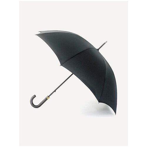 Зонт-трость FULTON, механика, купол 105 см., 8 спиц, ручка натуральная кожа, черный