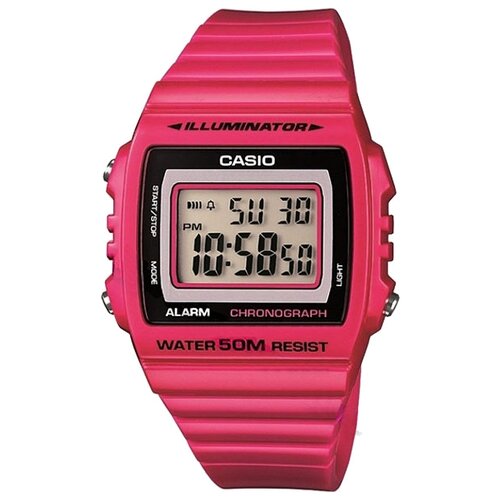 Наручные часы CASIO W-215H-4A, красный, розовый (серый/красный/розовый)