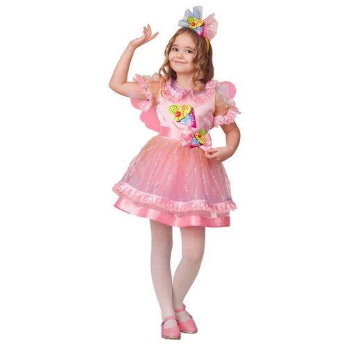 Батик Карнавальный светящийся костюм Пироженка-мороженка, рост 104 см 21-19-104-52 (розовый) - изображение №1
