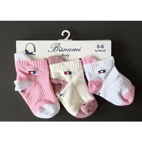 Носки BONAMI, 3 пары, розовый, бежевый (розовый/бежевый/белый)
