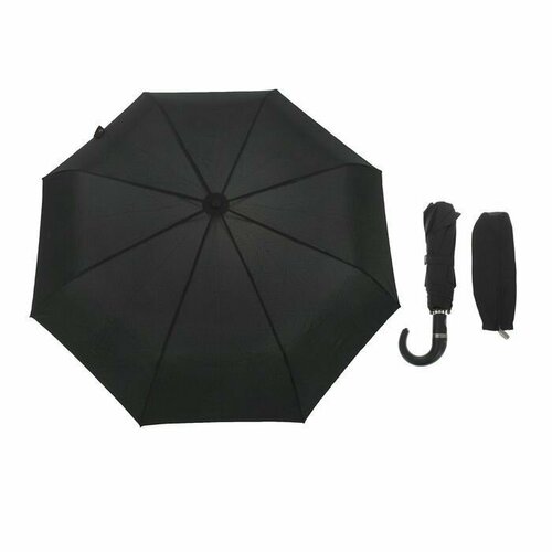 Зонт механика, 2 сложения, черный - изображение №1