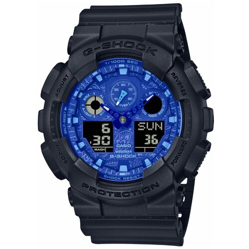 Наручные часы CASIO G-Shock Наручные часы CASIO GA-100BP-1A, черный, синий (черный/синий)