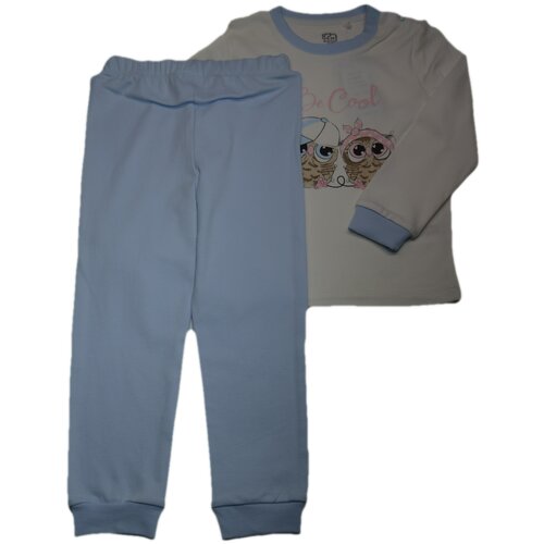 Пижама Белый Слон для мальчиков, брюки, брюки с манжетами, бежевый, голубой (бежевый/голубой)