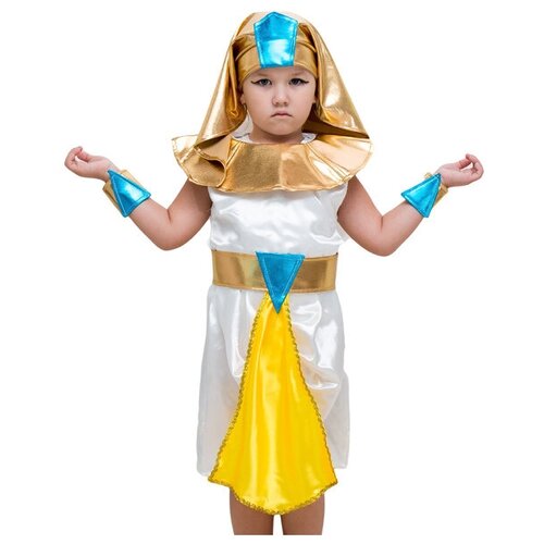 Карнавальный костюм клеопатра арт.2492 рост:104-116 см, возраст: 3-5 лет (голубой/белый/золотистый)
