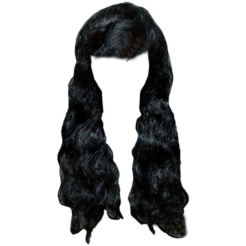 Парик карнавальный искусственный волос волнистый длинный 55 см цвет черный
