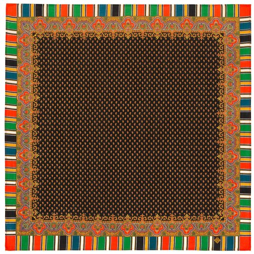 Платок Павловопосадская платочная мануфактура, 89х89 см, коричневый
