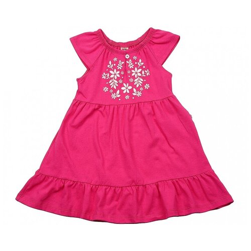 Платье Mini Maxi, хлопок, трикотаж, флористический принт, розовый, красный (красный/розовый)