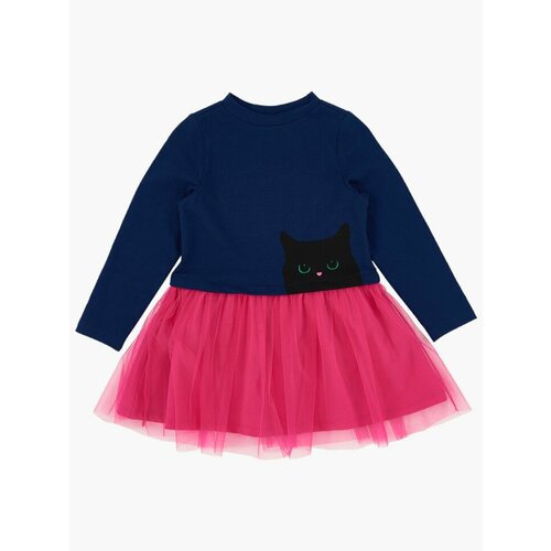Платье Mini Maxi, хлопок, трикотаж, розовый, синий (синий/красный/розовый)