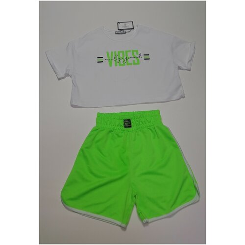 Комплект одежды , зеленый, белый (зеленый/белый)
