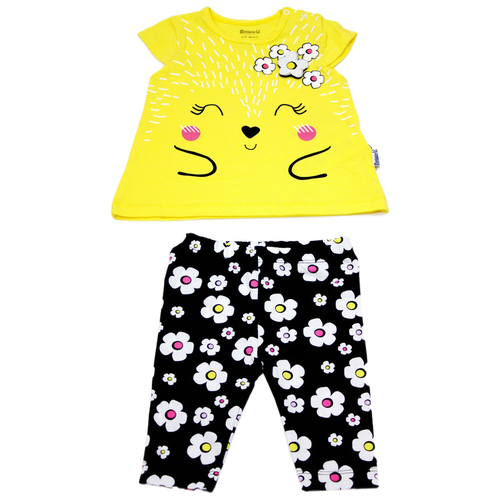 Комплект одежды  Miniworld для девочек, брюки и туника, повседневный стиль, желтый - изображение №1