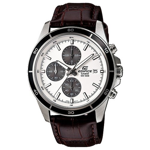 Наручные часы CASIO EFR-526L-7A, серебряный, белый (коричневый/серебристый/белый)