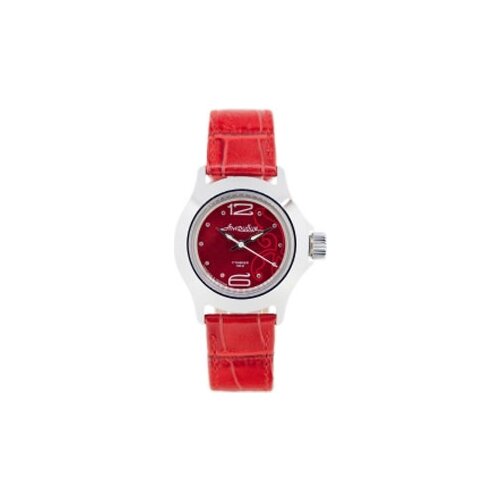 Наручные часы Восток Амфибия 051339, серебряный, красный (красный/бежевый/серебристый)